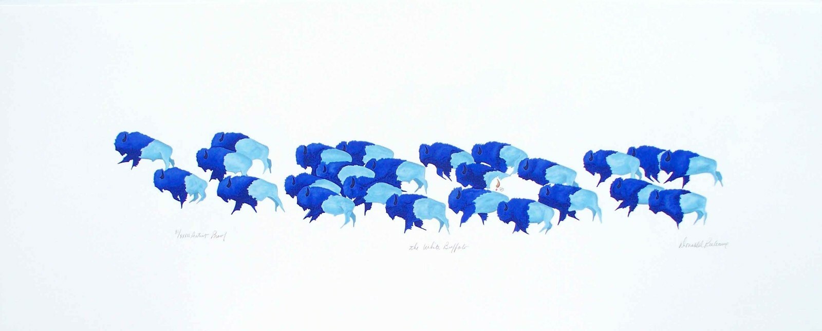 THE WHITE BUFFALO limited edit serigraph by Sioux artist Donald Ruleaux