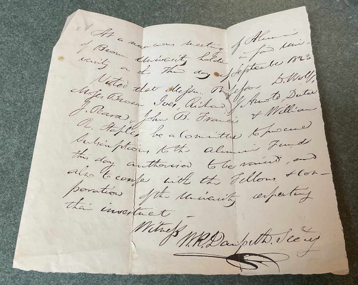 September 1823 Brown University Started The First Alumni Fund