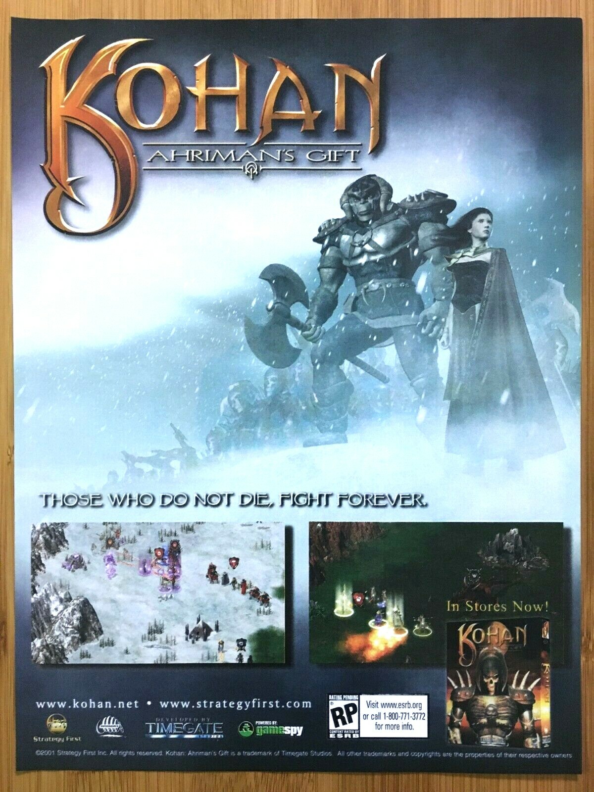 Kohan: Ahriman's Gift PC 2001 Vintage Print Ad/Poster Art Official Big Box Promo