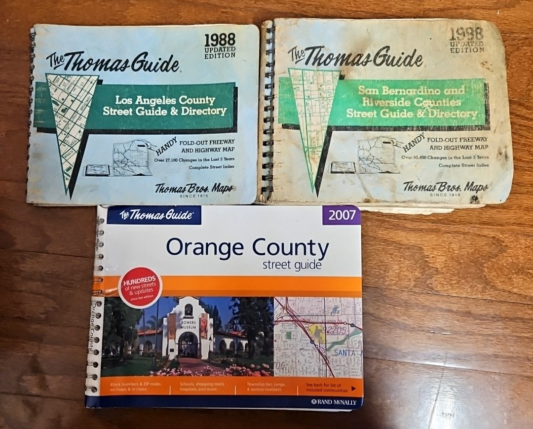 3 Thomas Guides 1988 Los Angeles San Bernardino Riverside 2007 Orange County 