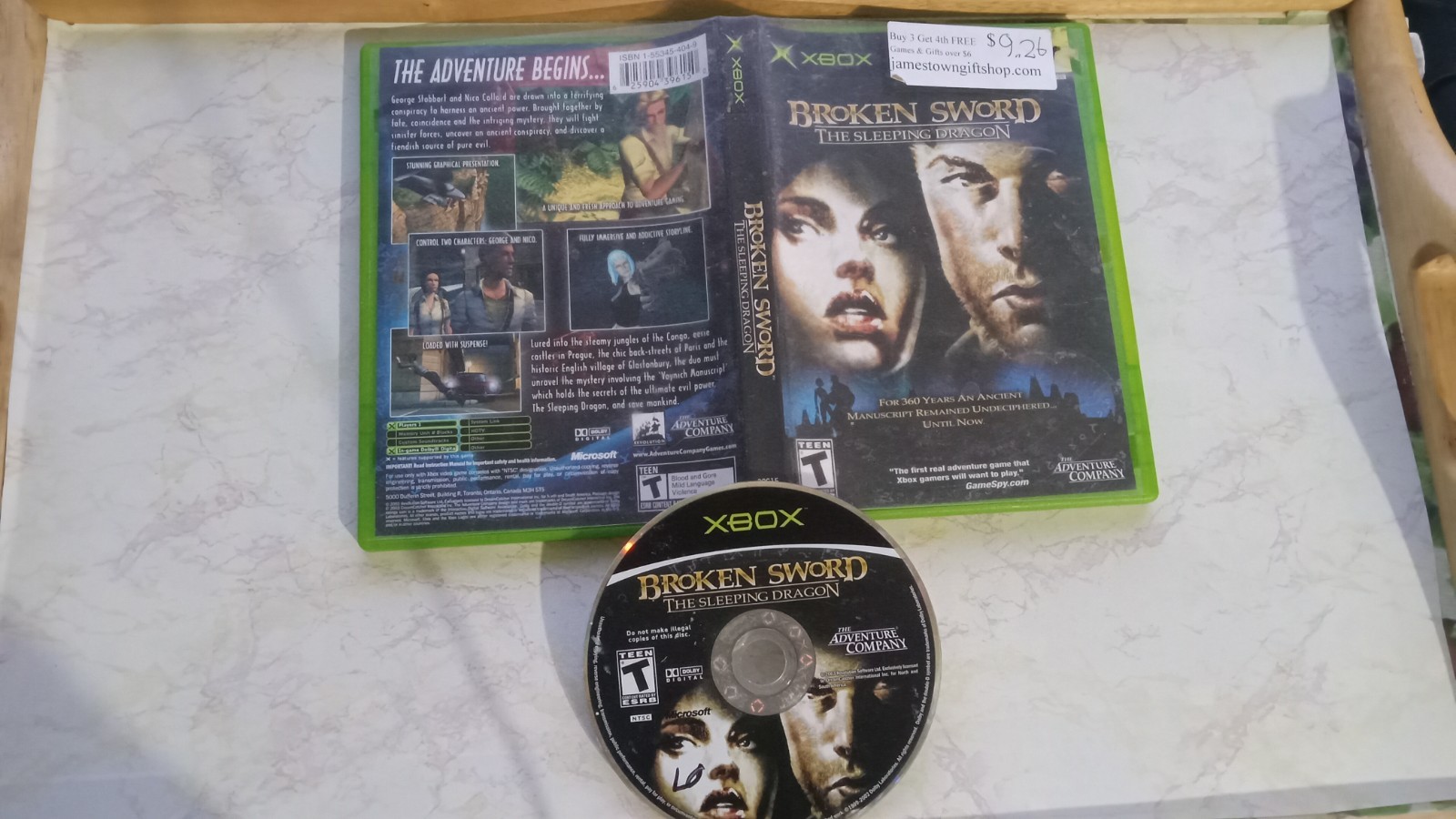 Broken Sword The Sleeping Dragon Tested Original Xbox Video Game
