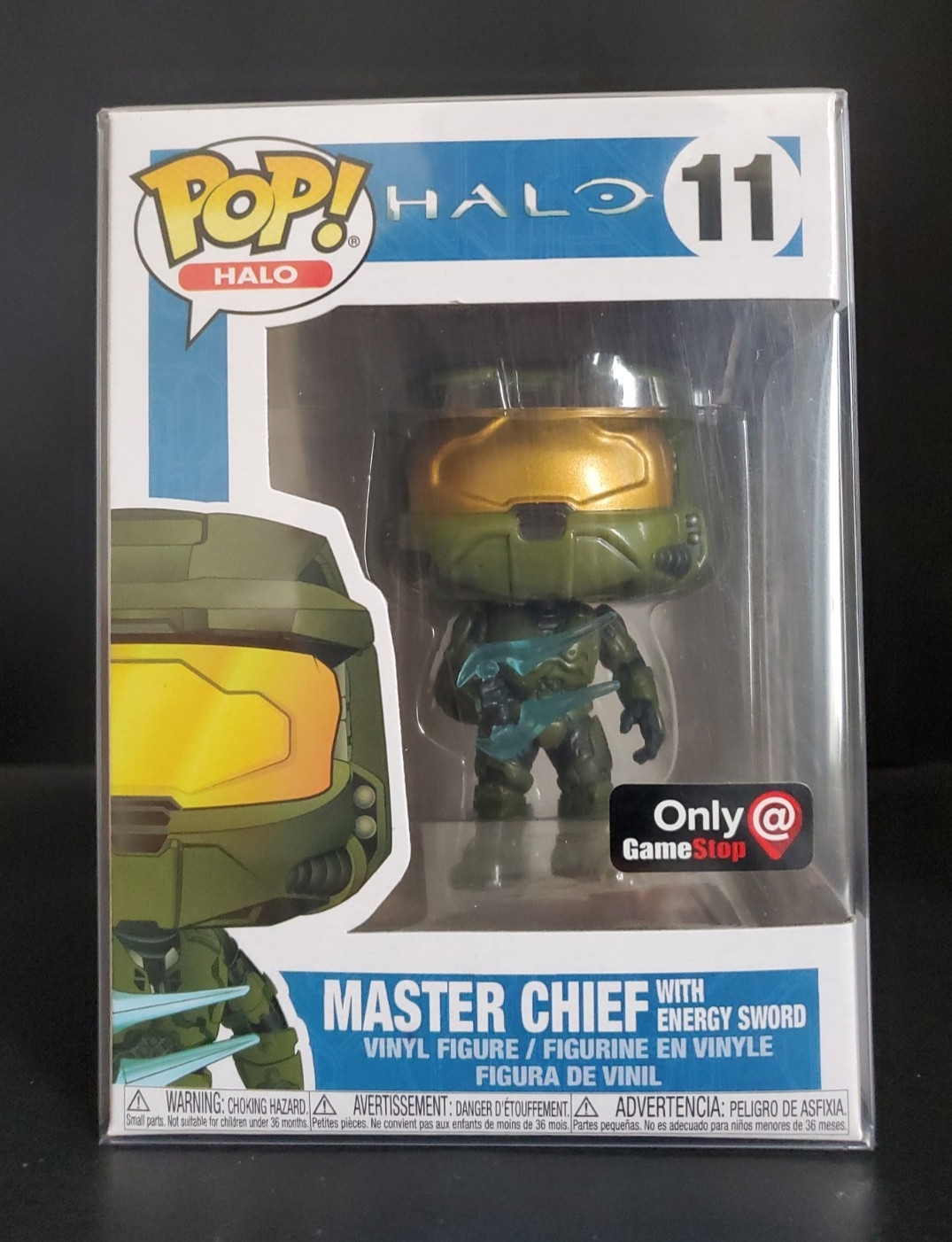 Funko Pop Halo Master Chief with energy sword GameStop Exclusive w/ Protector