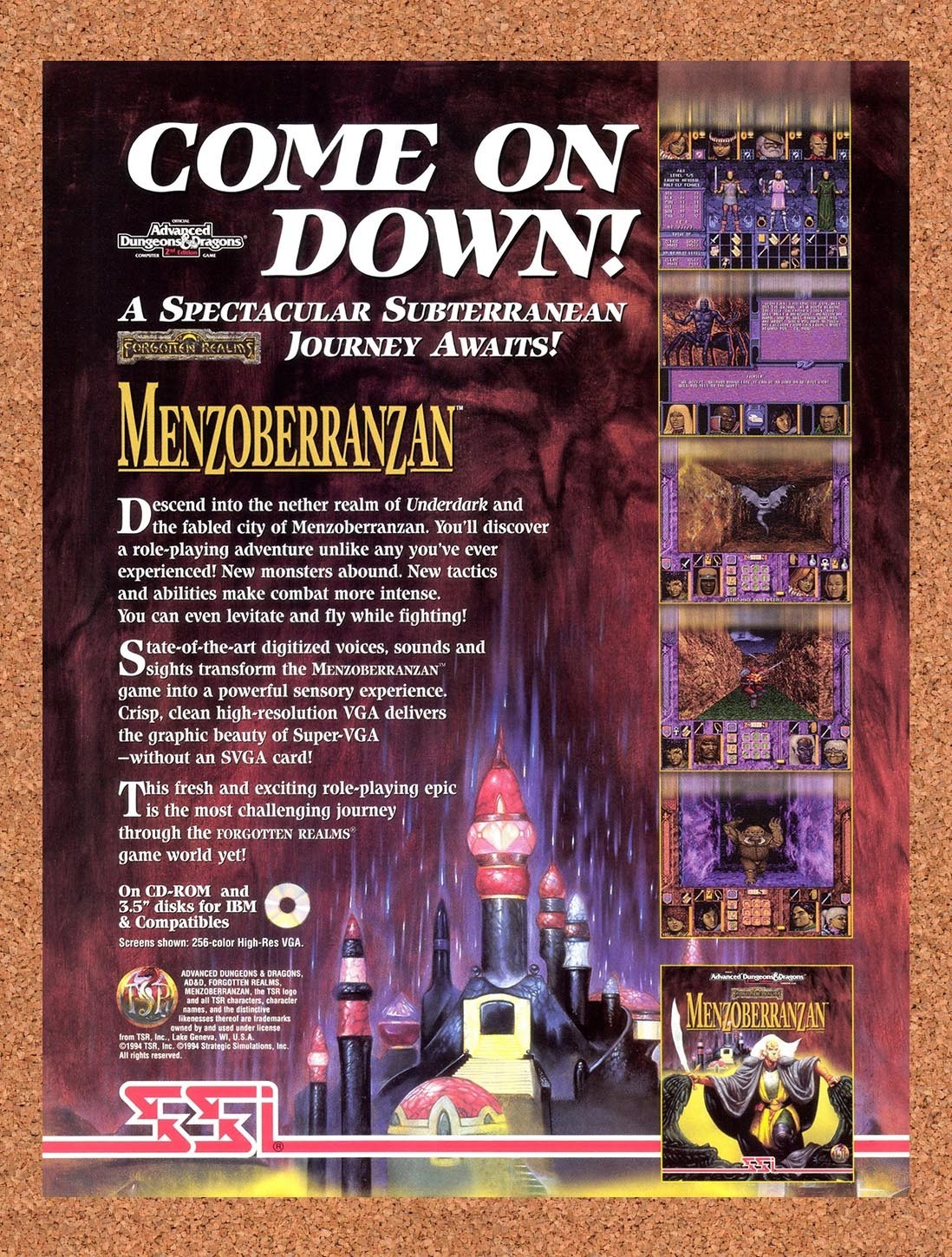 1995 Advanced Dungeons & Dragons Menzoberranzan IBM Original Ad / Promo v1