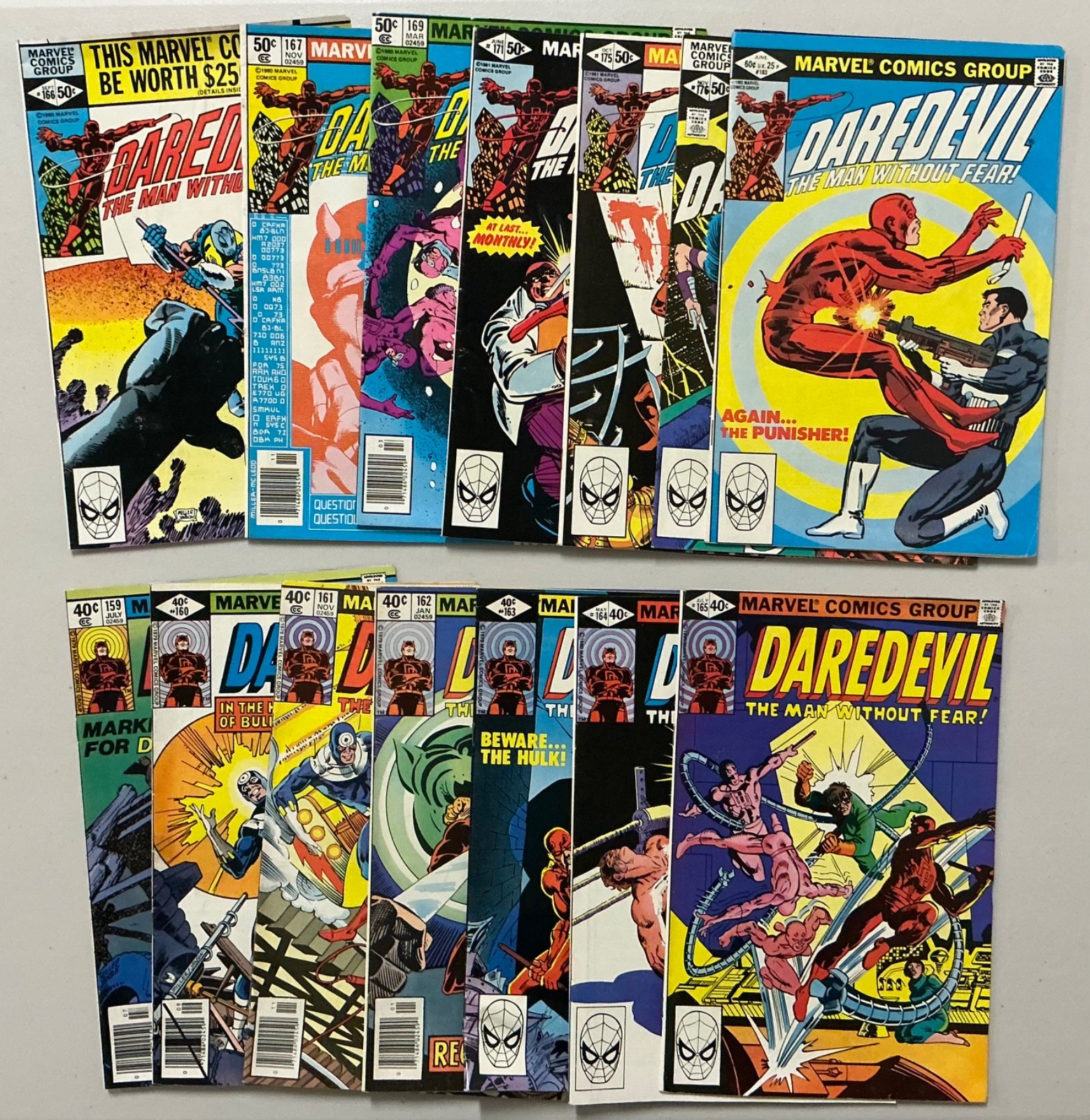 Daredevil lot of 14 comics #159-167, 169, 171, 175, 176 & 183 Marvel (1315)