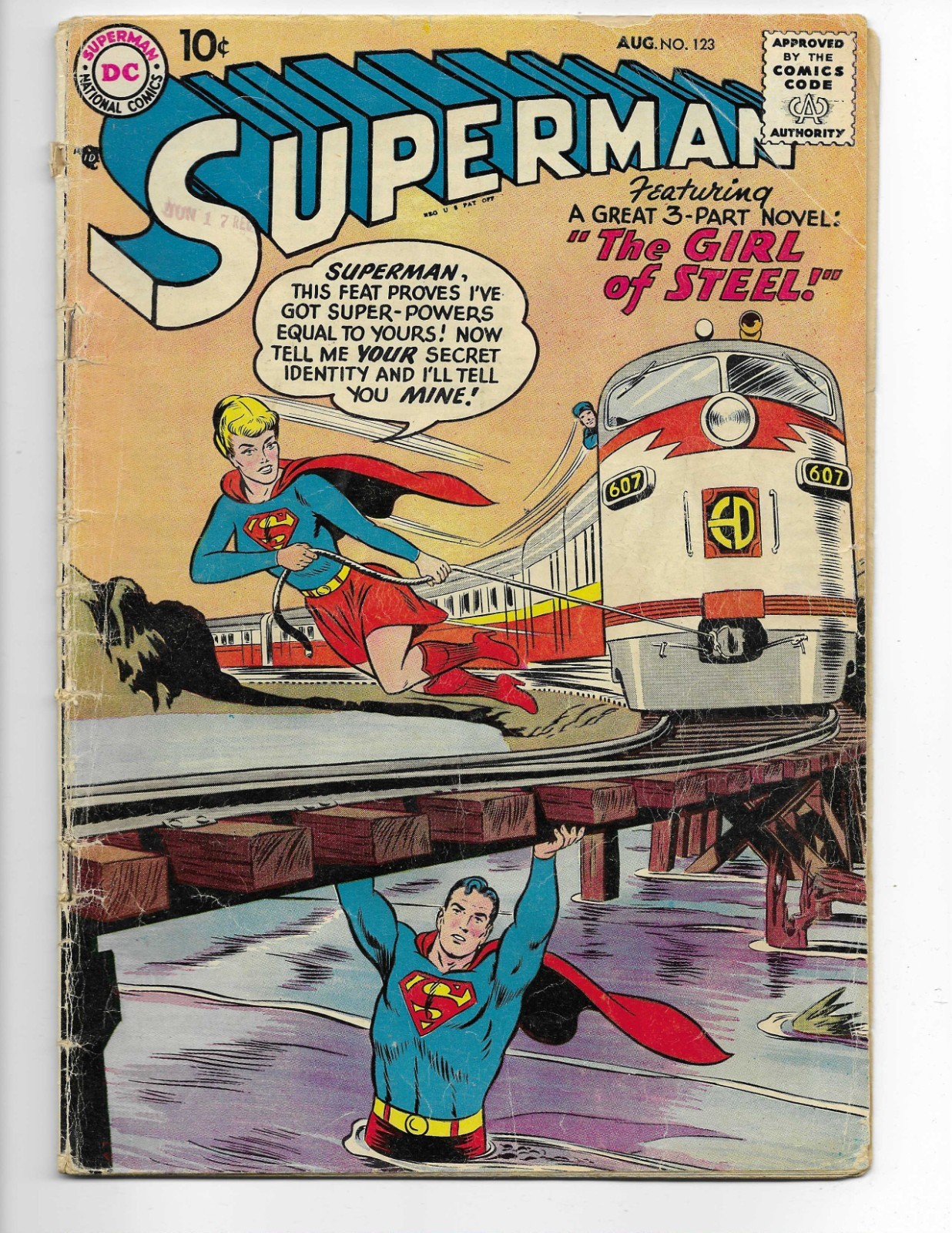 Superman 123 1958 DC Comics G/VG 3.0 Pre-Supergirl Tryout Issue Jimmy Olsen