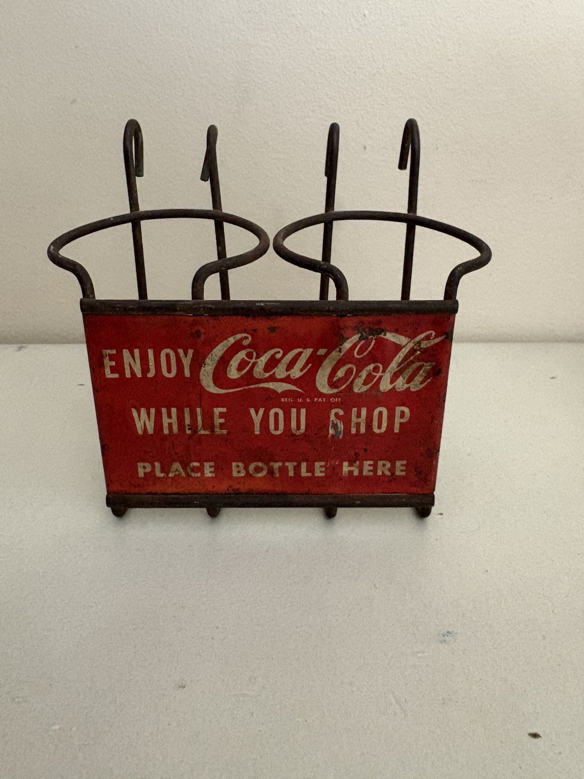 VTG 1950’s Enjoy Coca Cola While You Shop Metal Carrier