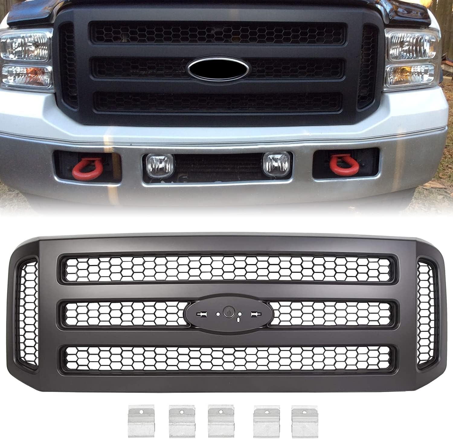 Front Grille for 2005-2007 Ford F250 F350 F450 F550 Super Duty