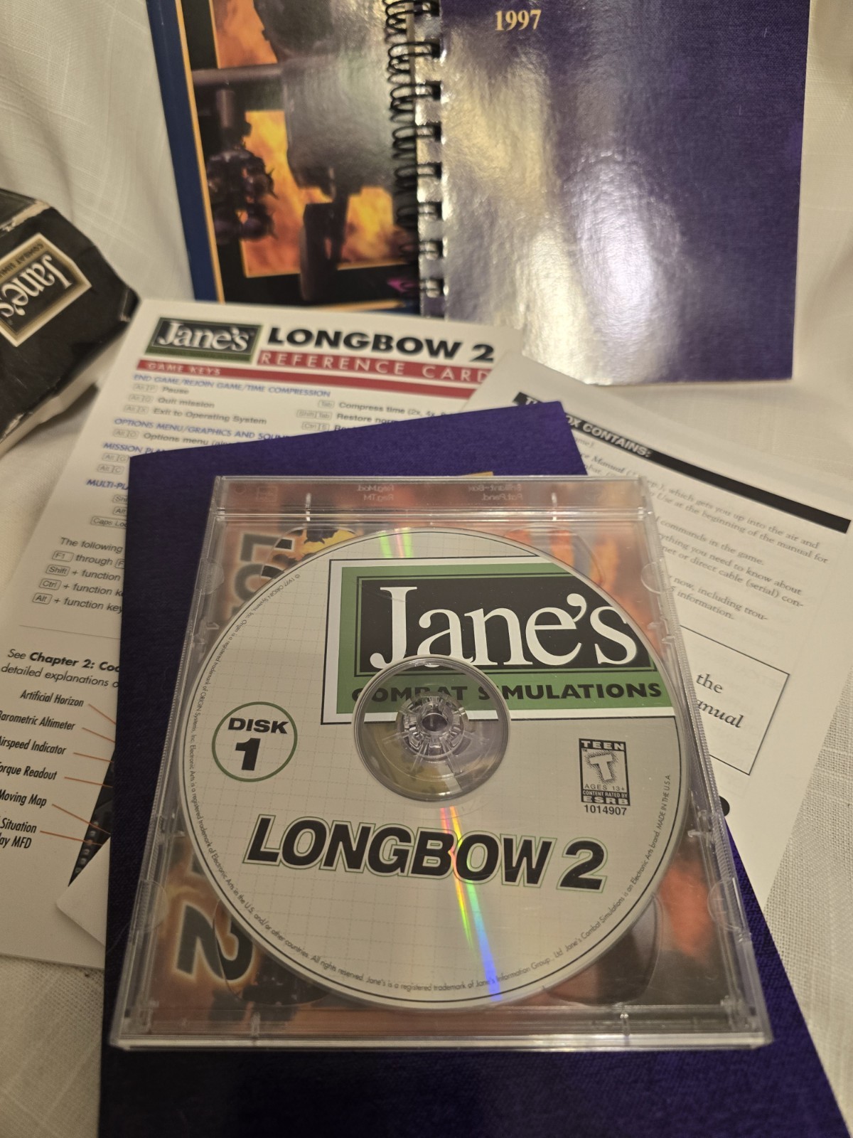 CIB Longbow 2 Big Box PC Video Game Helicopter Simulator Windows 95 CD TEST MINT