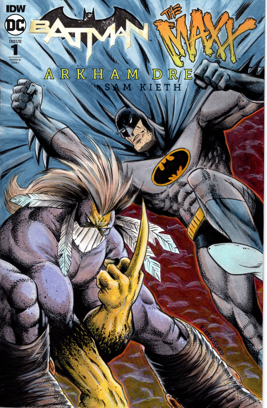 Batman The Maxx Original Sketch Cover Art by Rob Broussard