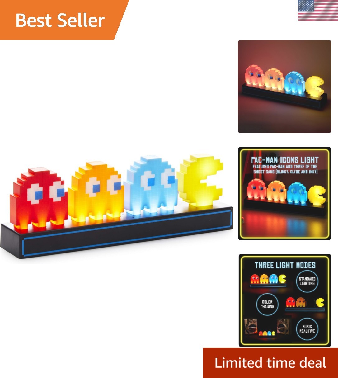 Pac Man and Ghosts Light, Pac Man Collectable Figure Lamp