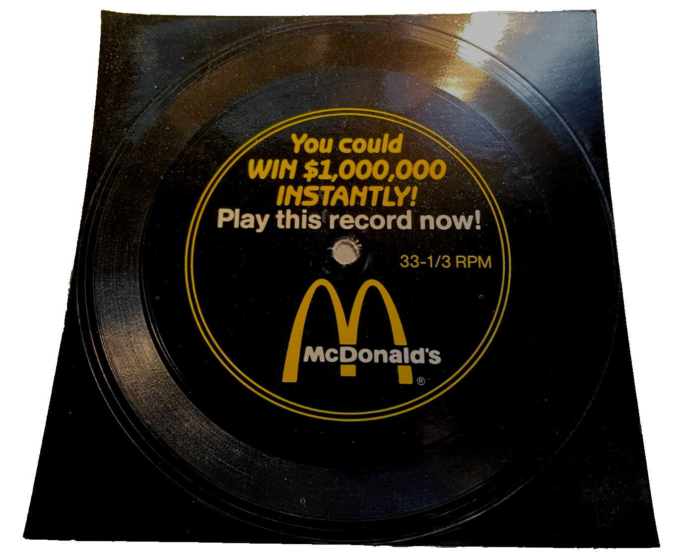 1988 McDonald's Win a Million Dollars Record Newspaper Promotion 33 1/3 RPM
