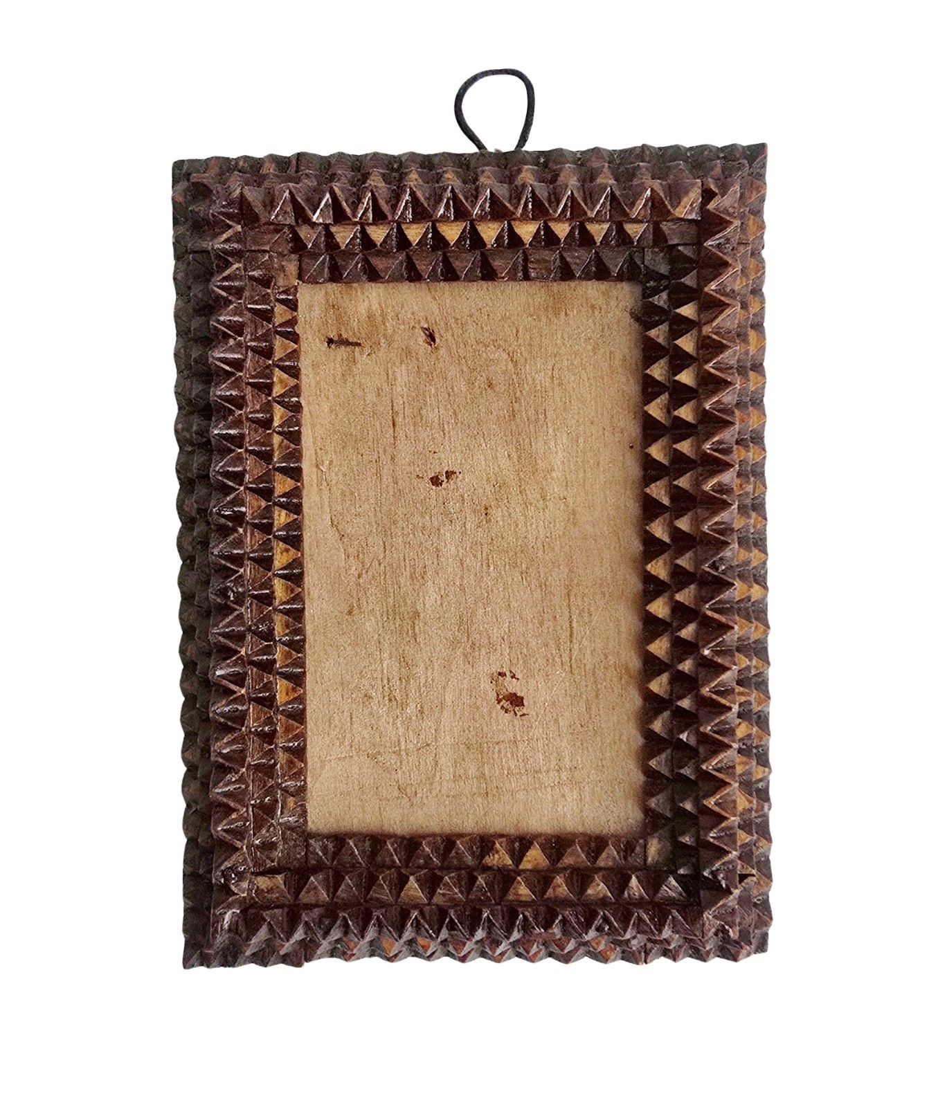 Antique Tramp Art Picture Frame, Black Forest, Original 19th Century (# 19273)