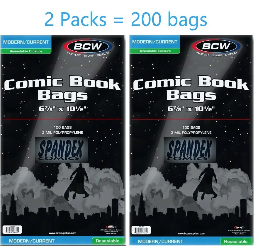 200 - BCW Current Modern Resealable 2-Mil Polypropylene Comic Book Bags
