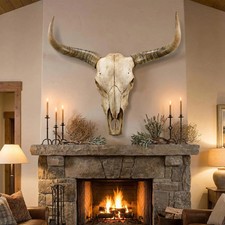 70In Longhorn Wall Decor, Extra Large Authentic Croissant,Cow Skull Wall Decor,C picture