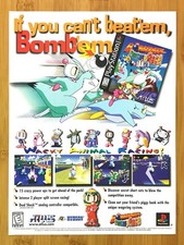 Bomberman Fantasy Race PS1 1999 Vintage Print Ad/Poster Official ATLUS Promo Art picture