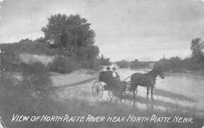 View of North Platte River near North Platte Nebraska 1909 Postcard picture