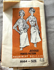 Vintage Scaasi Prominent Designer A664 Dress Jacket Pattern Size 14 Cut picture