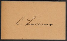 Charles Lucky Luciano Autograph Reprint On Original Period 1930s 3X5 Card  picture