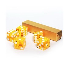 19mm Grade A  Professional Yellow Casino Dice - Set of 5 Item 30-0983 picture