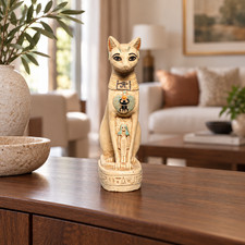 Ancient Egyptian Antiquities Goddess Bastet Cat Rare Statue Egyptian Figure BC picture