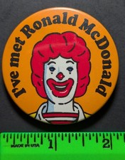 Vintage I've Met Ronald McDonald Pinback Pin picture