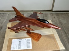 F-16 USAF Air Force Falcon Fighter Jet Mahogany Wood Desktop Model picture