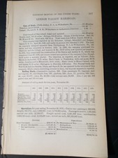 1878 original train report LEHIGH VALLEY RAILROAD Perth Amboy NJ Wilkes BarrePA  picture