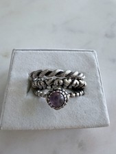 Vintage Pandora Signed 925 Sterling Silver stackable set of 3 Rings Size7/ 7.5 picture