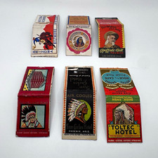 6 Vintage Hotel Matchcovers Buffalo Bill Algonquin Arizona Biltmore Cowboy Lot picture