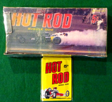 VINTAGE 1965 HOT ROD DONRUSS EMPTY DISPLAY BOX + 1 SEALED WAX PACK WITH CARDS picture