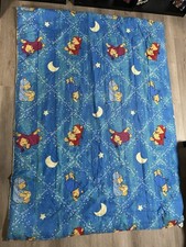 HTF VTG Winnie the Pooh Disney Blue Full bed comforter Sleepy Nightime Moon Star picture