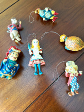 Vintage MMA SMI Alice In Wonderland Ornament Lot of 6 - Mad Hatter & Queen Mint picture