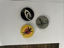 2007 Microsoft Button Pins Bundle Of 3 Black Yellow Olive Scorpion picture