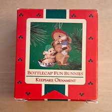 Hallmark Keepsake Bottlecap Fun Bunnies Rabbit Christmas Hanging Ornament picture