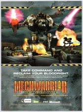 MechWarrior 4 Vengeance - PC Game - Vintage Original Print Ad/Poster Promo 2000 picture
