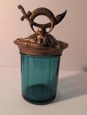 Antique Masonic Shriners Fraternal Atlanta 1914 Yaarab Temple Tobacco Jar picture