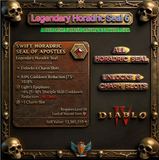 🔥 Diablo 4 Season 15 🔥 Warlock Legendary Horadric Seal 6 Seal picture