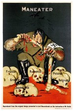 ManEater Nazi Propaganda Poster 🇫🇷💀 WWII Satire - 24x36” -Hi-Res 💎 Rare picture