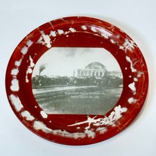 BROAD STREET STATION - RICHMOND VA VIRGINA RR Souvenir ANTIQUE GLASS DISH PLATE picture