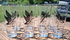 8 Pilsner Glasses Canada Goose, Grouse, Ring Necked Pheasant, Canvasback 2 of ea picture