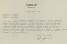 1944 Attorney Letter R.C. Johnson Zebulon, GA Connaly Land Purchase 392 picture