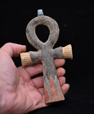 Rare Authentic Ancient Egyptian Antiquities Stone Key of Life Statue Egyptian BC picture