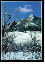 Colorado Winter Scene Postcard Flatiron Rock Formation Near Boulder CO Unposted picture
