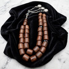 Rare German Faturan Miski Bakelite Tasbih 86.1g Barrel Cut Chess Shahid 14.5mm picture