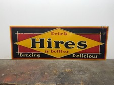 Vintage 1923 DRINK HIRES IN BOTTLES Tin Sign Original Rare Bracing Delicious NOS picture