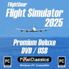 Flight Simulator 2025 X DELUXE FlightGear Aircraft Plane Helicopter Sim DVD USB picture