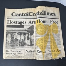 Contra Costs Times Newspaper Iran Hostages Freed Jan 21, 1981 Walnut Creek, CA picture