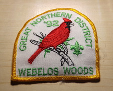 BSA Great Northern District 1992 Webelos Woods Patch Boy Scouts Logo Cardinal picture