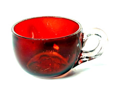 POCONO SUMMIT PA Pennsylvania Ruby Red Flash Souvenir Glass Antique TEA CUP picture
