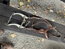 Vintage Buckaroo Leather Headstall*Brow Band Quick Curb bit 5” picture